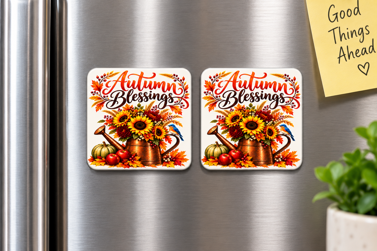 Autumn Blessings Refrigerator Magnets – Set of 2