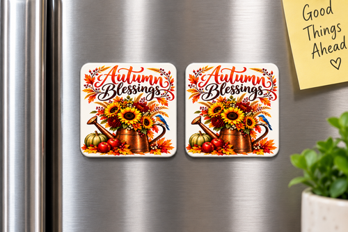 Autumn Blessings Refrigerator Magnets – Set of 2