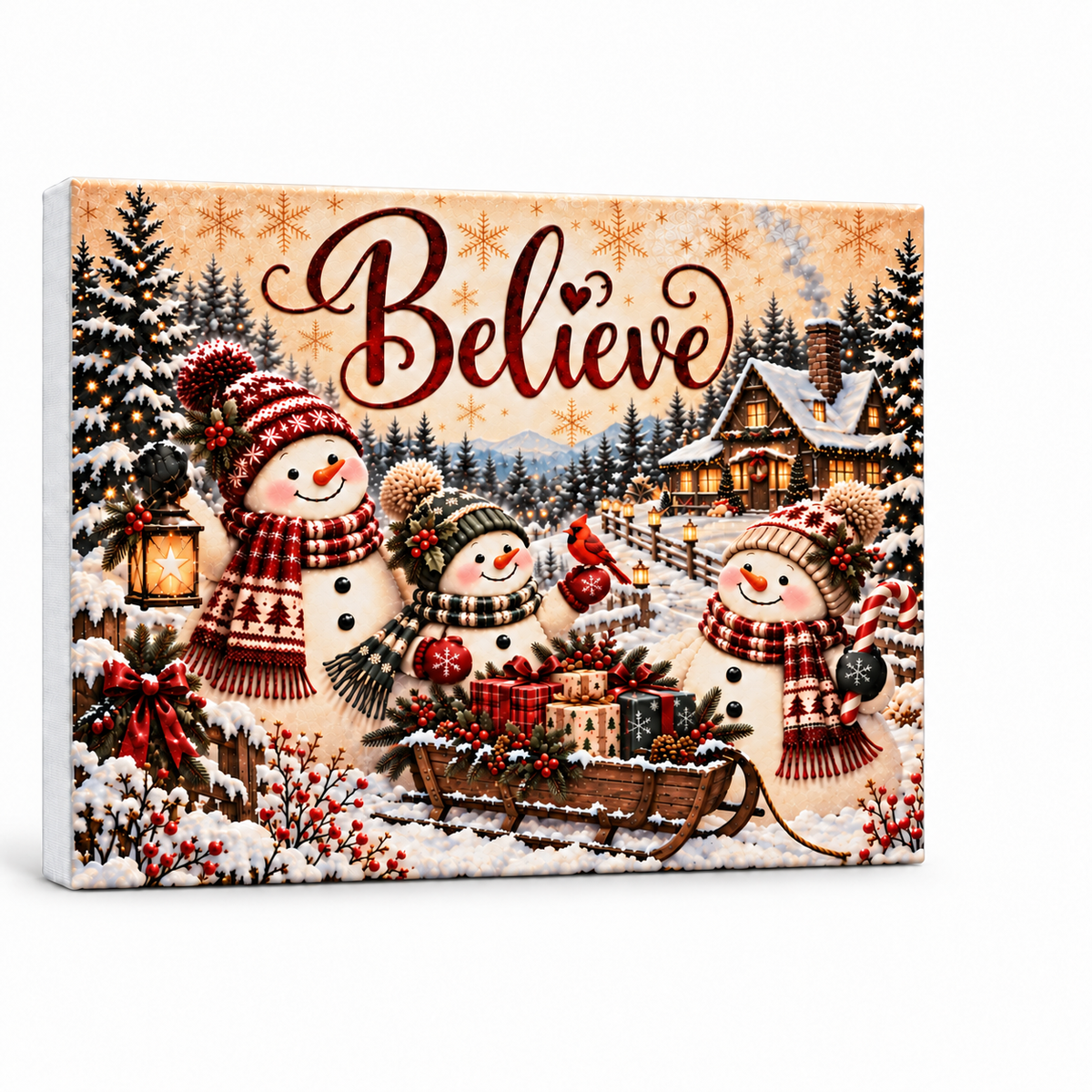 Believe — 3D Textured Christmas Canvas