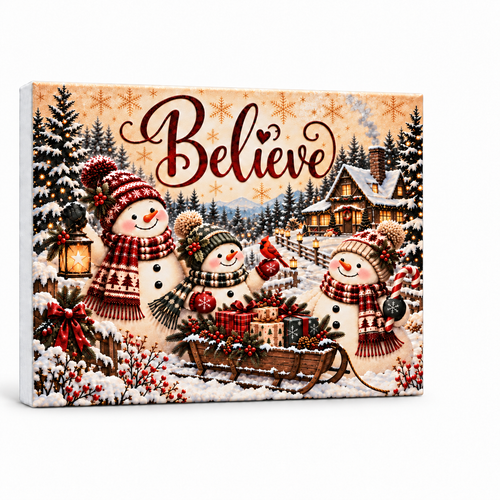 Believe — 3D Textured Christmas Canvas