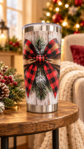 Rustic Christmas Charm – 30oz UV-Printed Stainless Steel Tumbler