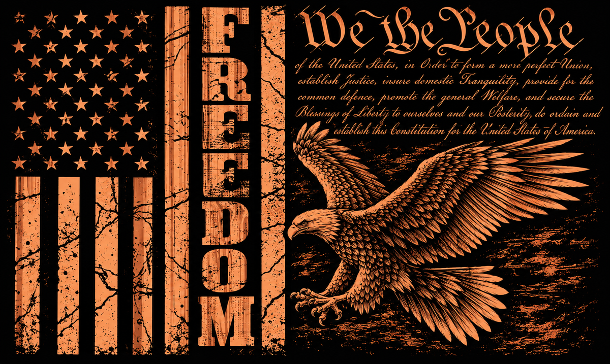 We the People Eagle & Flag 30 oz Tumbler with Lid & Straw