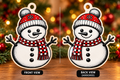 Snowman Christmas Ornament – Double-Sided UV Printed Wood | 4" Holiday Decoration