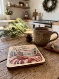 Sweater Weather" Rustic Wooden Coaster – (Set of 2)
