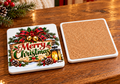 Merry Christmas Ceramic Coasters - Set of 2 Ceramic Coasters