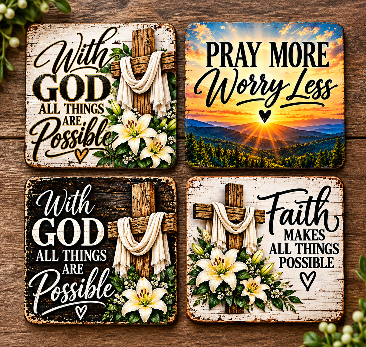 Inspirational Christian Magnets – Set of 2 | 2.5" UV Printed Faith & Encouragement Designs | Mix & Match