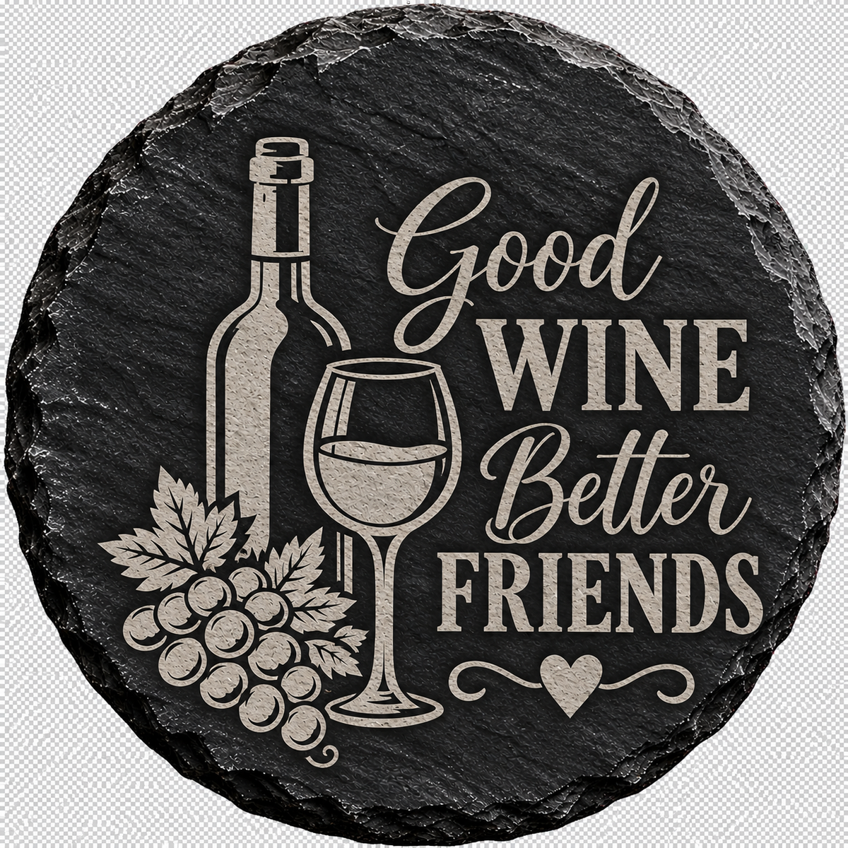 Wine Lover's Collection – Set of 2 Laser Engraved Slate Coasters